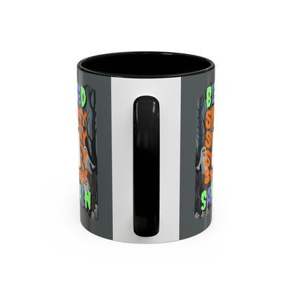 Spooky Blessed Samhain Ghost MXfont Accent Mug by cypherpunkgear – cypherpunkgear.com | Cypherpunk Merch