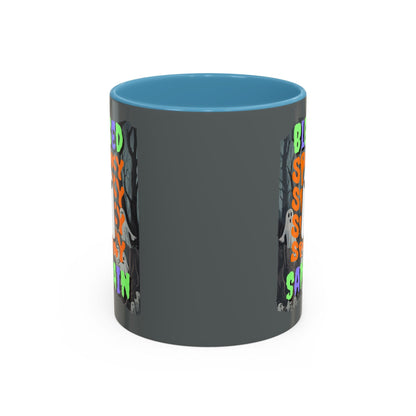 Spooky Blessed Samhain Ghost MXfont Accent Mug by cypherpunkgear – cypherpunkgear.com | Cypherpunk Merch