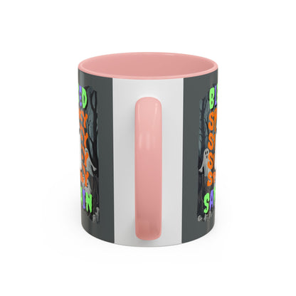 Spooky Blessed Samhain Ghost MXfont Accent Mug by cypherpunkgear – cypherpunkgear.com | Cypherpunk Merch
