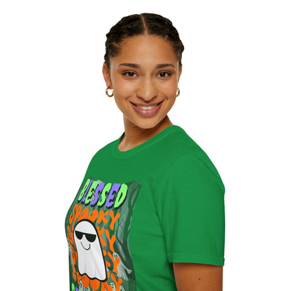 Spooky Blessed Samhain Ghost MXfont Unisex T-Shirt by cypherpunkgear – cypherpunkgear.com | Cypherpunk Merch