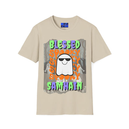 Spooky Blessed Samhain Ghost MXfont Unisex T-Shirt by cypherpunkgear – cypherpunkgear.com | Cypherpunk Merch