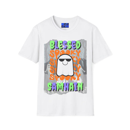 Spooky Blessed Samhain Ghost MXfont Unisex T-Shirt by cypherpunkgear – cypherpunkgear.com | Cypherpunk Merch