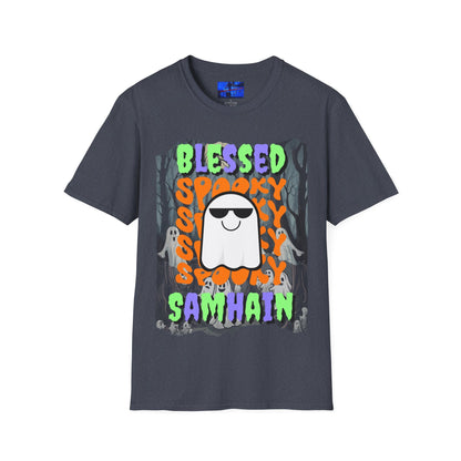 Spooky Blessed Samhain Ghost MXfont Unisex T-Shirt by cypherpunkgear – cypherpunkgear.com | Cypherpunk Merch