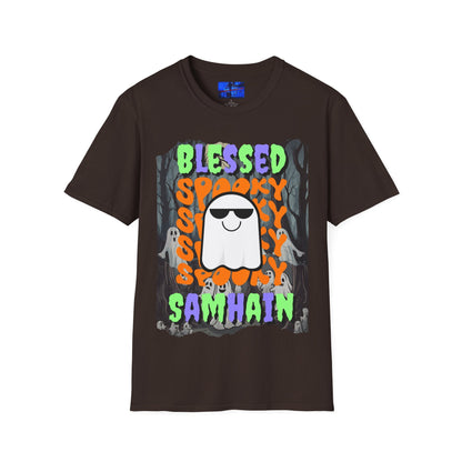 Spooky Blessed Samhain Ghost MXfont Unisex T-Shirt by cypherpunkgear – cypherpunkgear.com | Cypherpunk Merch