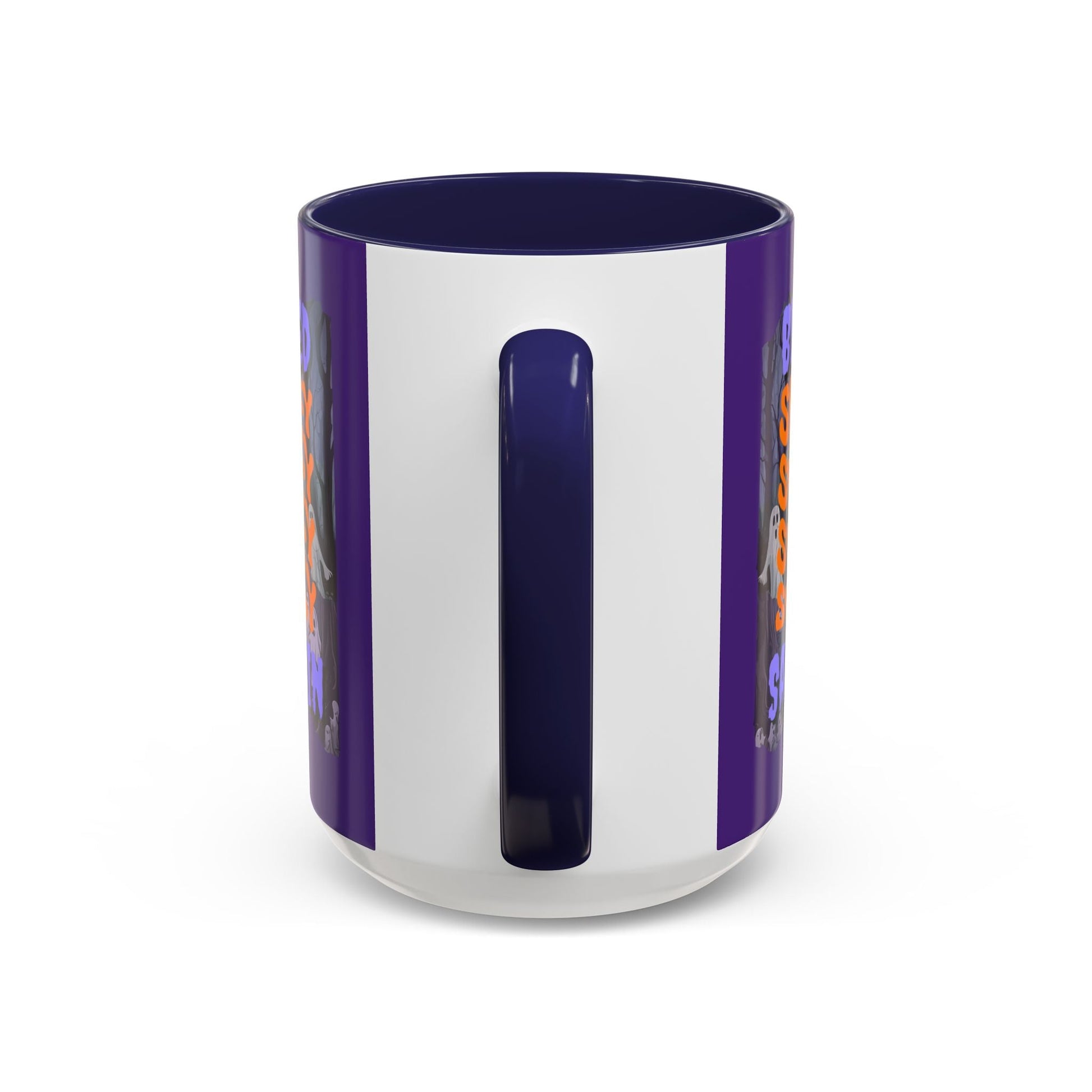 Spooky Blessed Samhain Ghost PRfont Accent Mug by cypherpunkgear – cypherpunkgear.com | Cypherpunk Merch
