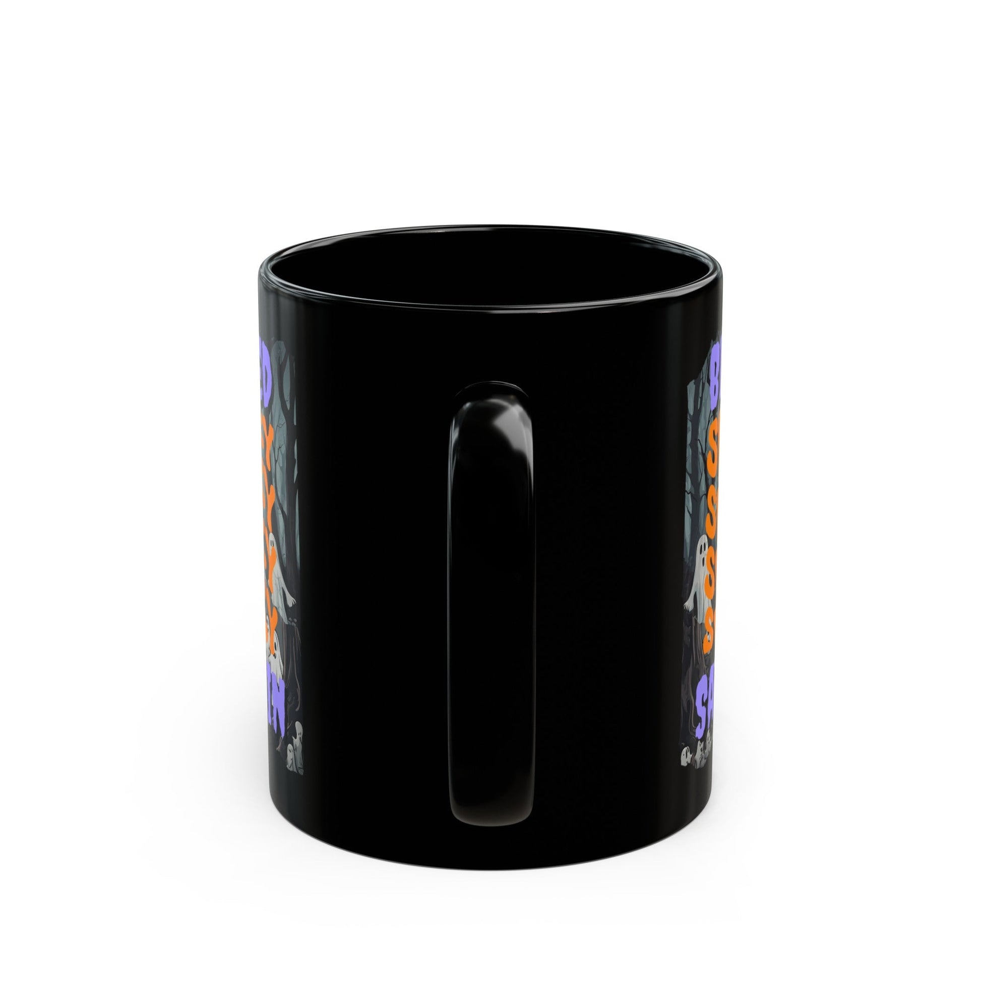 Spooky Blessed Samhain Ghost PRfont Black Mug by cypherpunkgear – cypherpunkgear.com | Cypherpunk Merch