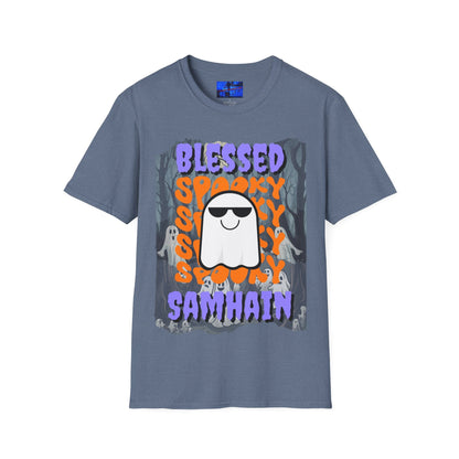 Spooky Blessed Samhain Ghost PRfont Unisex T-Shirt by cypherpunkgear – cypherpunkgear.com | Cypherpunk Merch