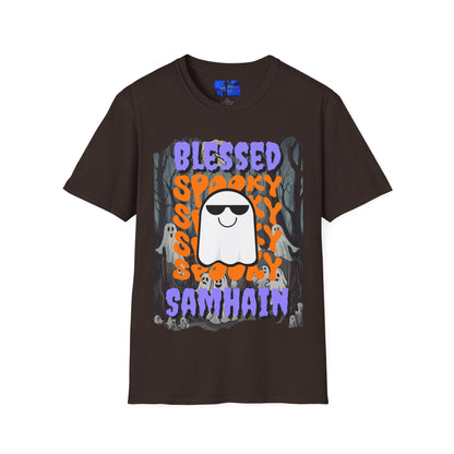 Spooky Blessed Samhain Ghost PRfont Unisex T-Shirt by cypherpunkgear – cypherpunkgear.com | Cypherpunk Merch