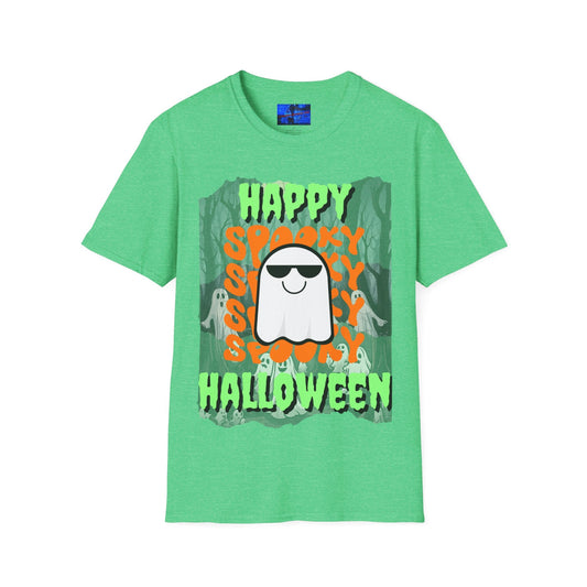 Spooky Happy Halloween Ghost GNfont Unisex T-Shirt by cypherpunkgear – cypherpunkgear.com | Cypherpunk Merch