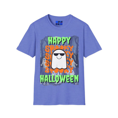 Spooky Happy Halloween Ghost GNfont Unisex T-Shirt by cypherpunkgear – cypherpunkgear.com | Cypherpunk Merch