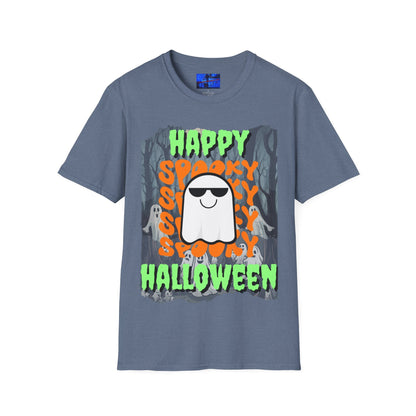 Spooky Happy Halloween Ghost GNfont Unisex T-Shirt by cypherpunkgear – cypherpunkgear.com | Cypherpunk Merch