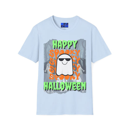 Spooky Happy Halloween Ghost GNfont Unisex T-Shirt by cypherpunkgear – cypherpunkgear.com | Cypherpunk Merch
