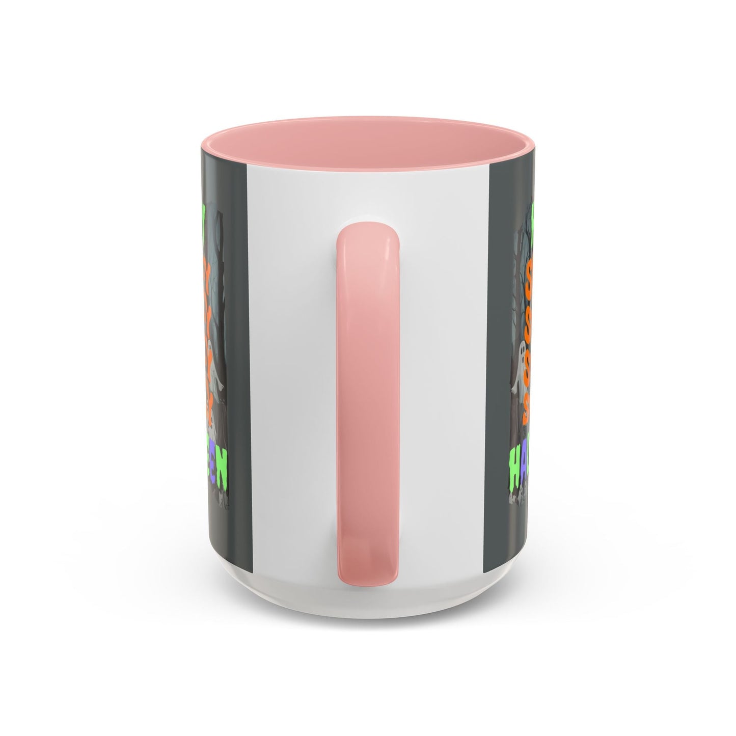 Spooky Happy Halloween Ghost MXfont Accent Mug by cypherpunkgear – cypherpunkgear.com | Cypherpunk Merch