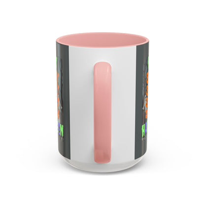 Spooky Happy Halloween Ghost MXfont Accent Mug by cypherpunkgear – cypherpunkgear.com | Cypherpunk Merch