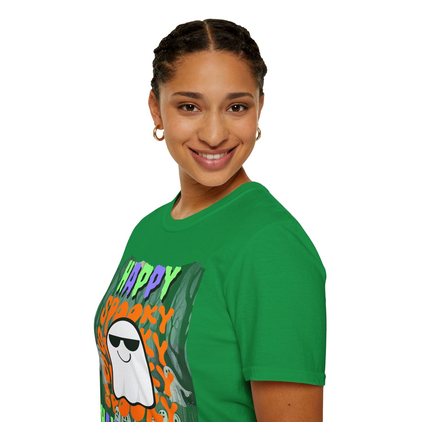 Spooky Happy Halloween Ghost MXfont Unisex T-Shirt by cypherpunkgear – cypherpunkgear.com | Cypherpunk Merch