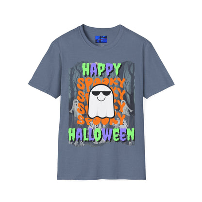 Spooky Happy Halloween Ghost MXfont Unisex T-Shirt by cypherpunkgear – cypherpunkgear.com | Cypherpunk Merch