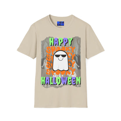 Spooky Happy Halloween Ghost MXfont Unisex T-Shirt by cypherpunkgear – cypherpunkgear.com | Cypherpunk Merch