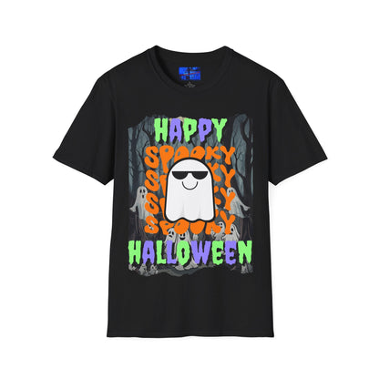 Spooky Happy Halloween Ghost MXfont Unisex T-Shirt by cypherpunkgear – cypherpunkgear.com | Cypherpunk Merch