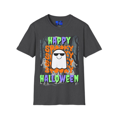 Spooky Happy Halloween Ghost MXfont Unisex T-Shirt by cypherpunkgear – cypherpunkgear.com | Cypherpunk Merch