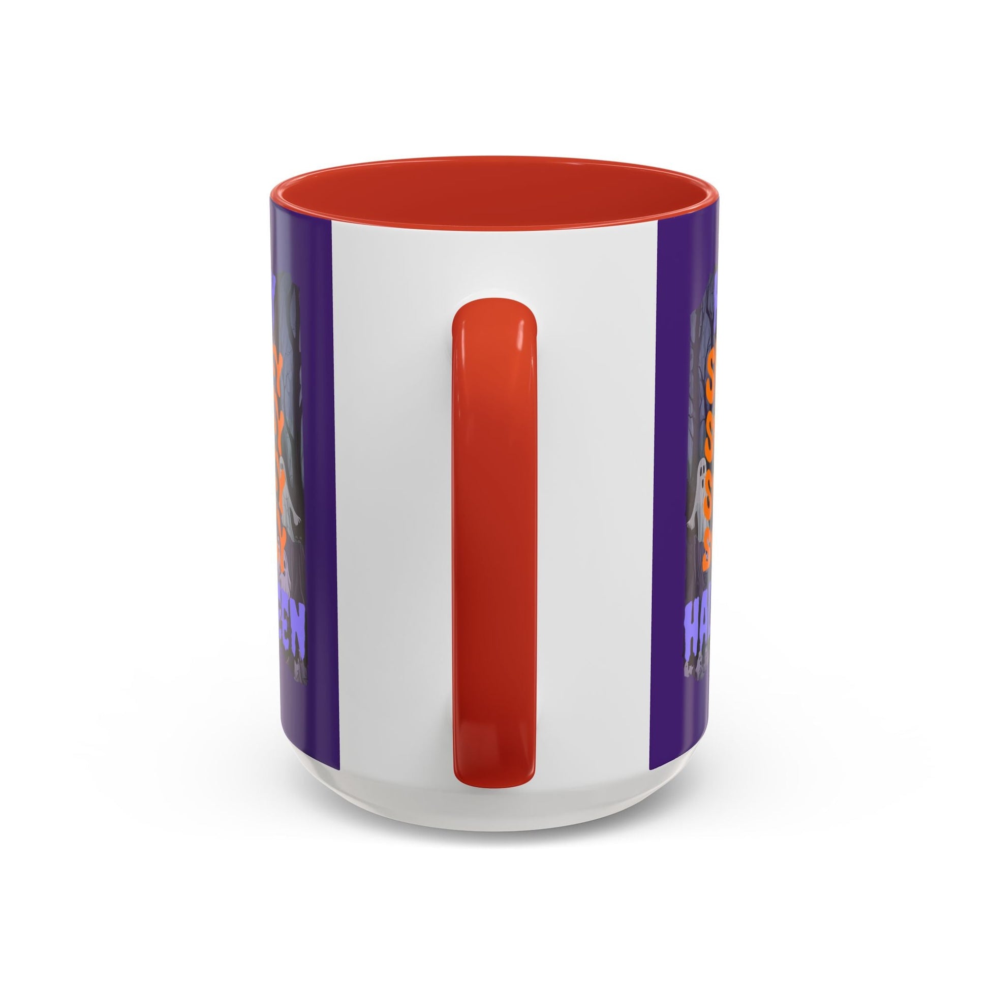 Spooky Happy Halloween Ghost PRfont Accent Mug by cypherpunkgear – cypherpunkgear.com | Cypherpunk Merch