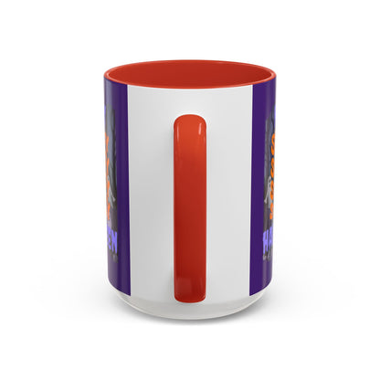 Spooky Happy Halloween Ghost PRfont Accent Mug by cypherpunkgear – cypherpunkgear.com | Cypherpunk Merch