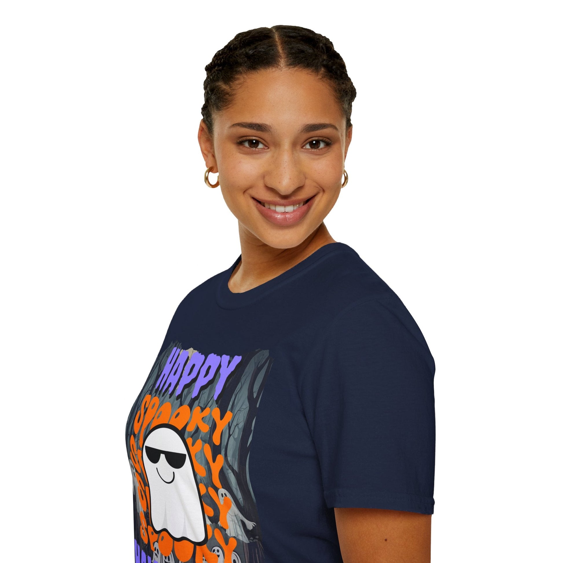 Spooky Happy Halloween Ghost PRfont Unisex T-Shirt by cypherpunkgear – cypherpunkgear.com | Cypherpunk Merch