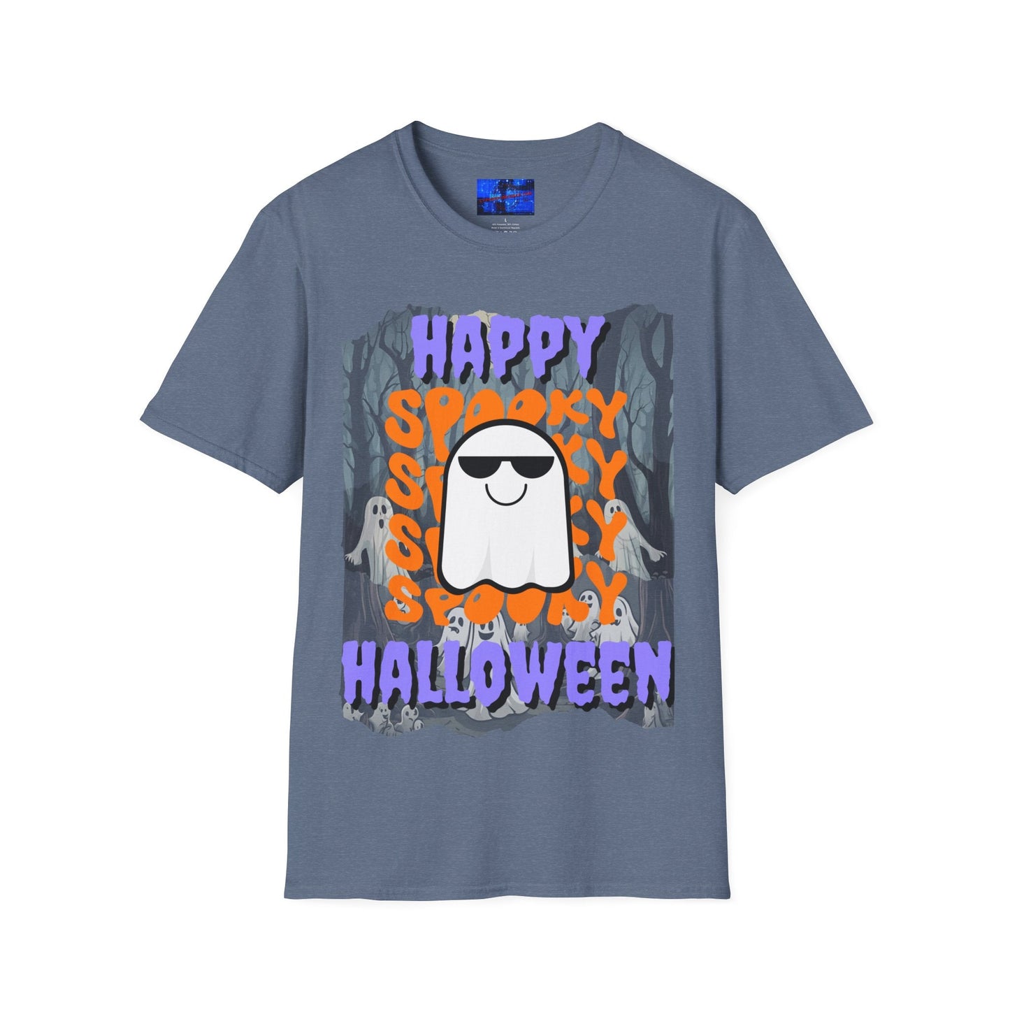 Spooky Happy Halloween Ghost PRfont Unisex T-Shirt by cypherpunkgear – cypherpunkgear.com | Cypherpunk Merch