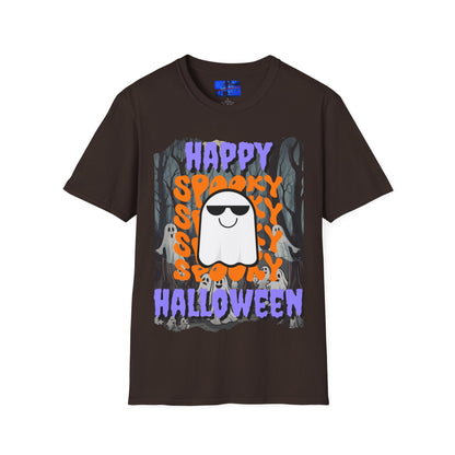 Spooky Happy Halloween Ghost PRfont Unisex T-Shirt by cypherpunkgear – cypherpunkgear.com | Cypherpunk Merch