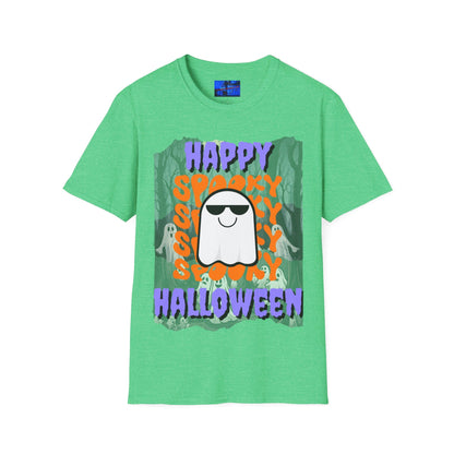Spooky Happy Halloween Ghost PRfont Unisex T-Shirt by cypherpunkgear – cypherpunkgear.com | Cypherpunk Merch
