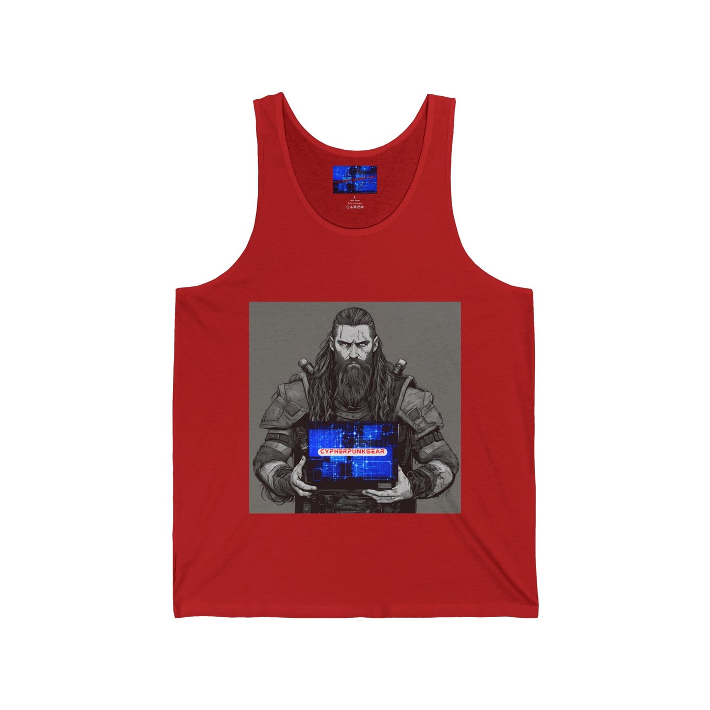 Street Samurai cyberpunk Unisex Jersey Tank Top by cypherpunkgear – cypherpunkgear.com | Cypherpunk Merch