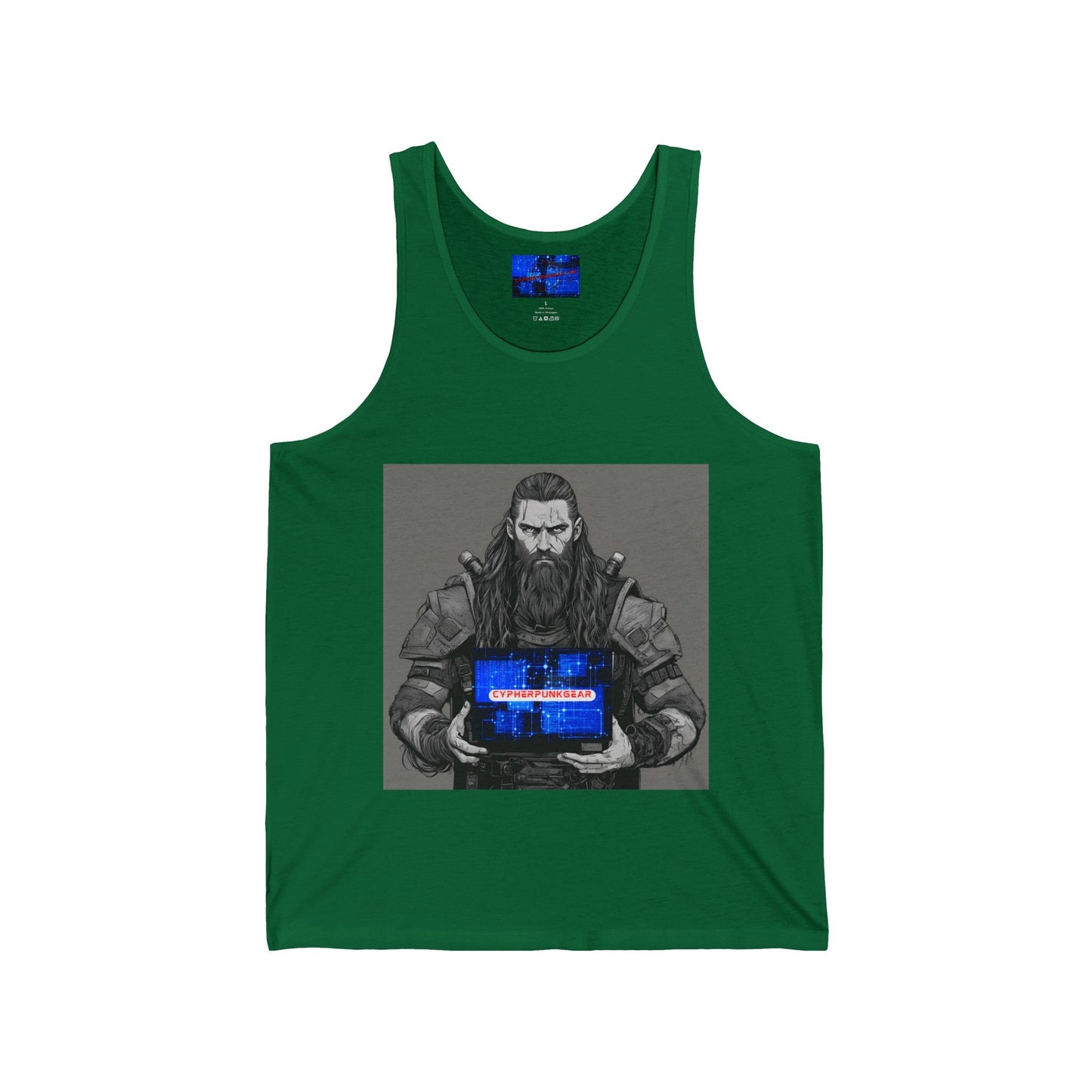 Street Samurai cyberpunk Unisex Jersey Tank Top by cypherpunkgear – cypherpunkgear.com | Cypherpunk Merch