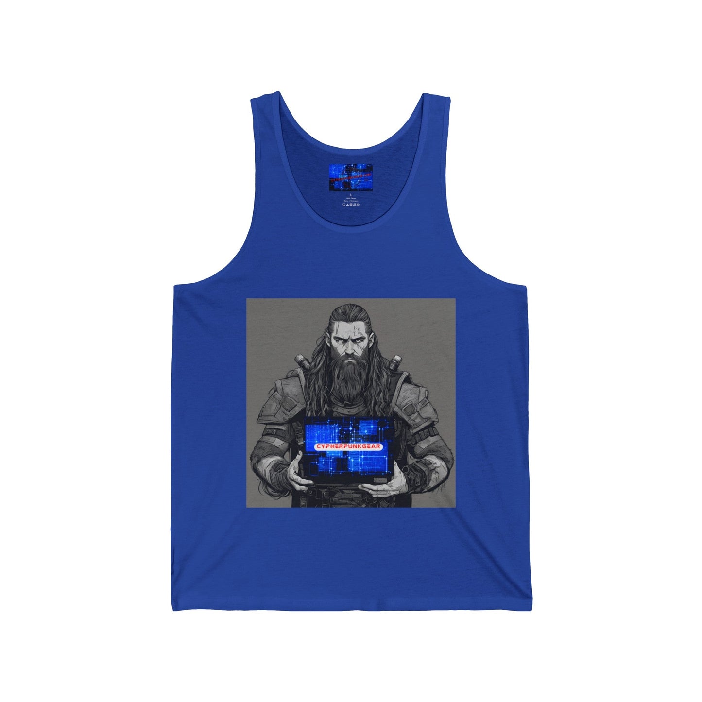 Street Samurai cyberpunk Unisex Jersey Tank Top by cypherpunkgear – cypherpunkgear.com | Cypherpunk Merch