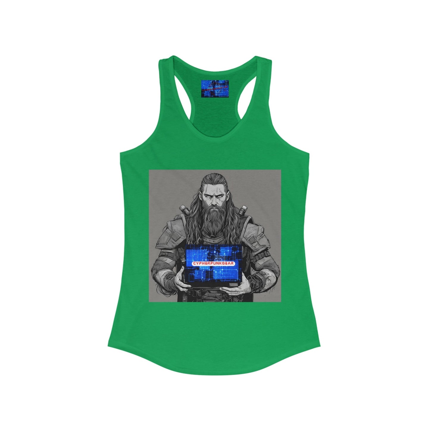 Street Samurai cyberpunk Women's Racerback Tank Top by cypherpunkgear – cypherpunkgear.com | Cypherpunk Merch