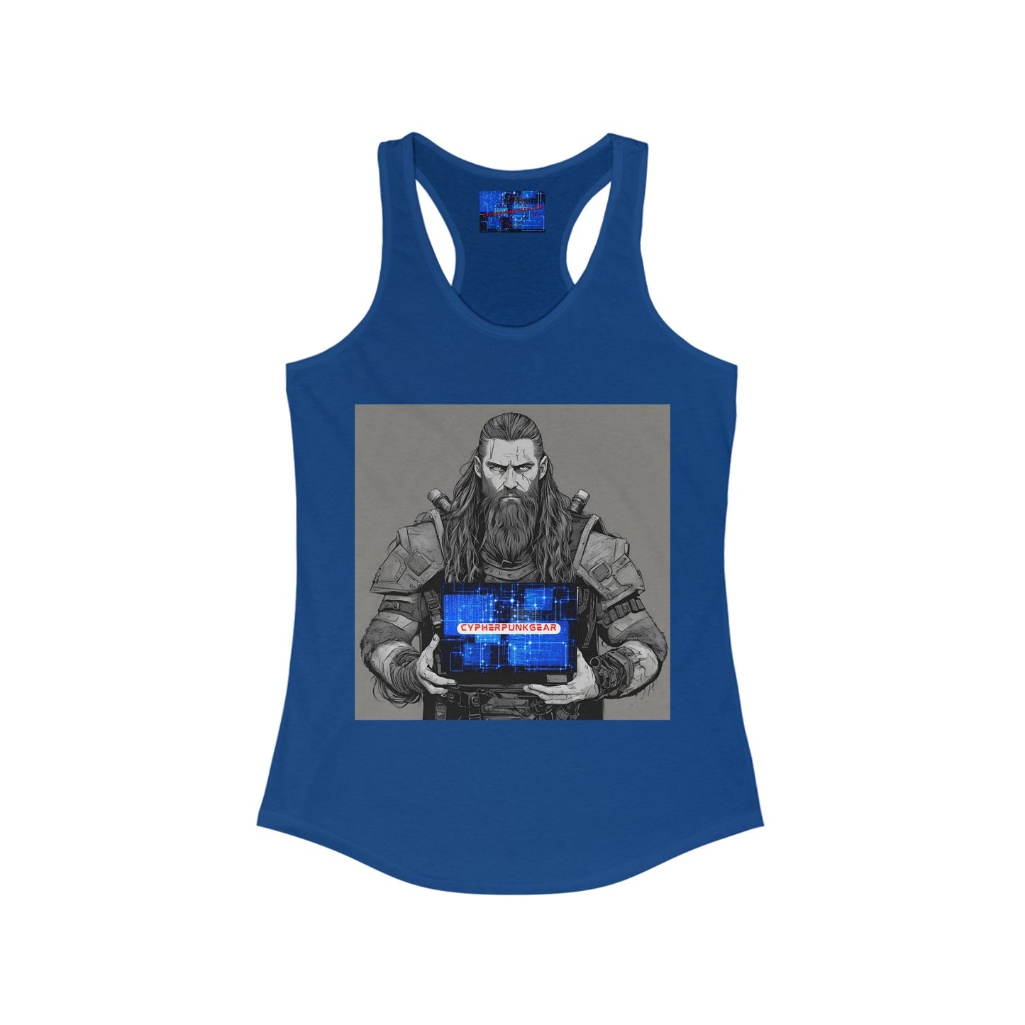 Street Samurai cyberpunk Women's Racerback Tank Top by cypherpunkgear – cypherpunkgear.com | Cypherpunk Merch
