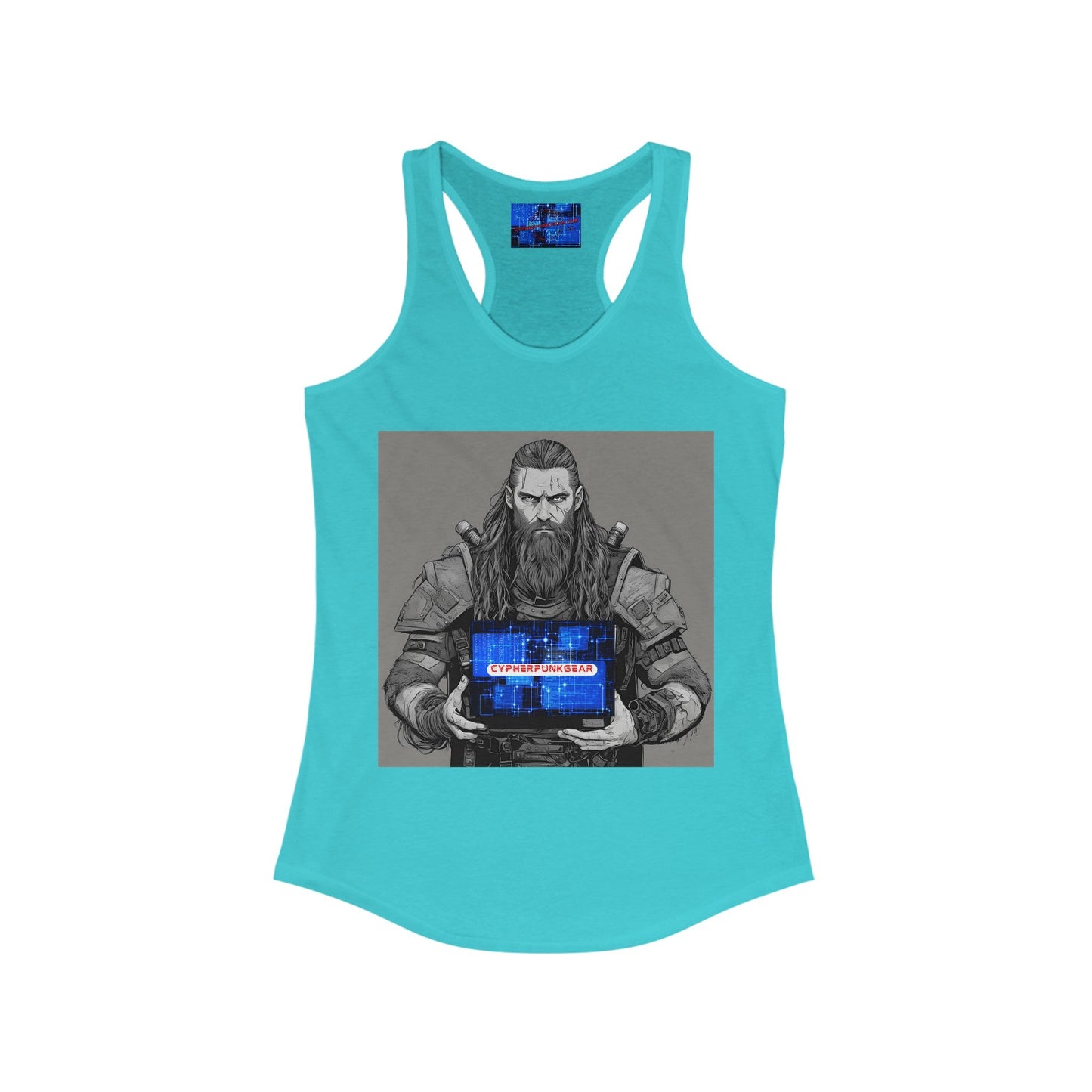 Street Samurai cyberpunk Women's Racerback Tank Top by cypherpunkgear – cypherpunkgear.com | Cypherpunk Merch