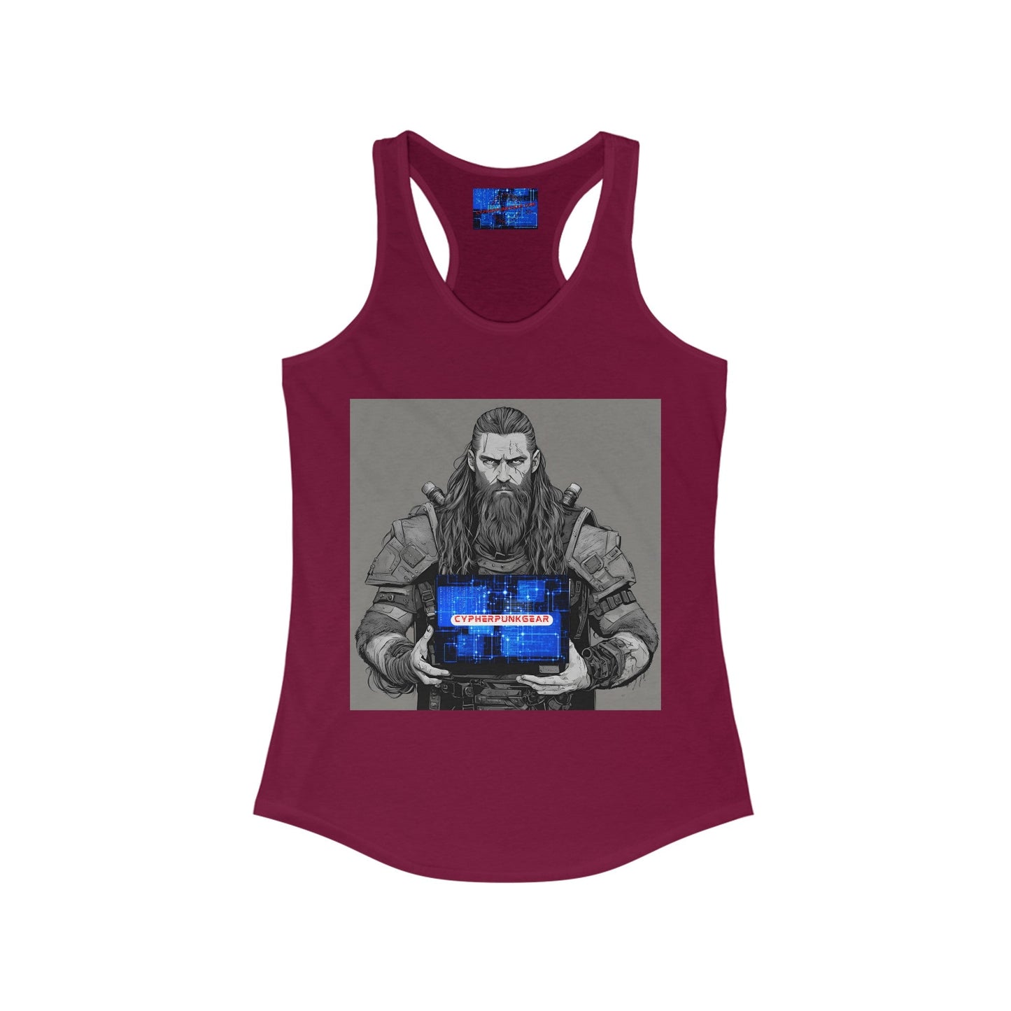 Street Samurai cyberpunk Women's Racerback Tank Top by cypherpunkgear – cypherpunkgear.com | Cypherpunk Merch