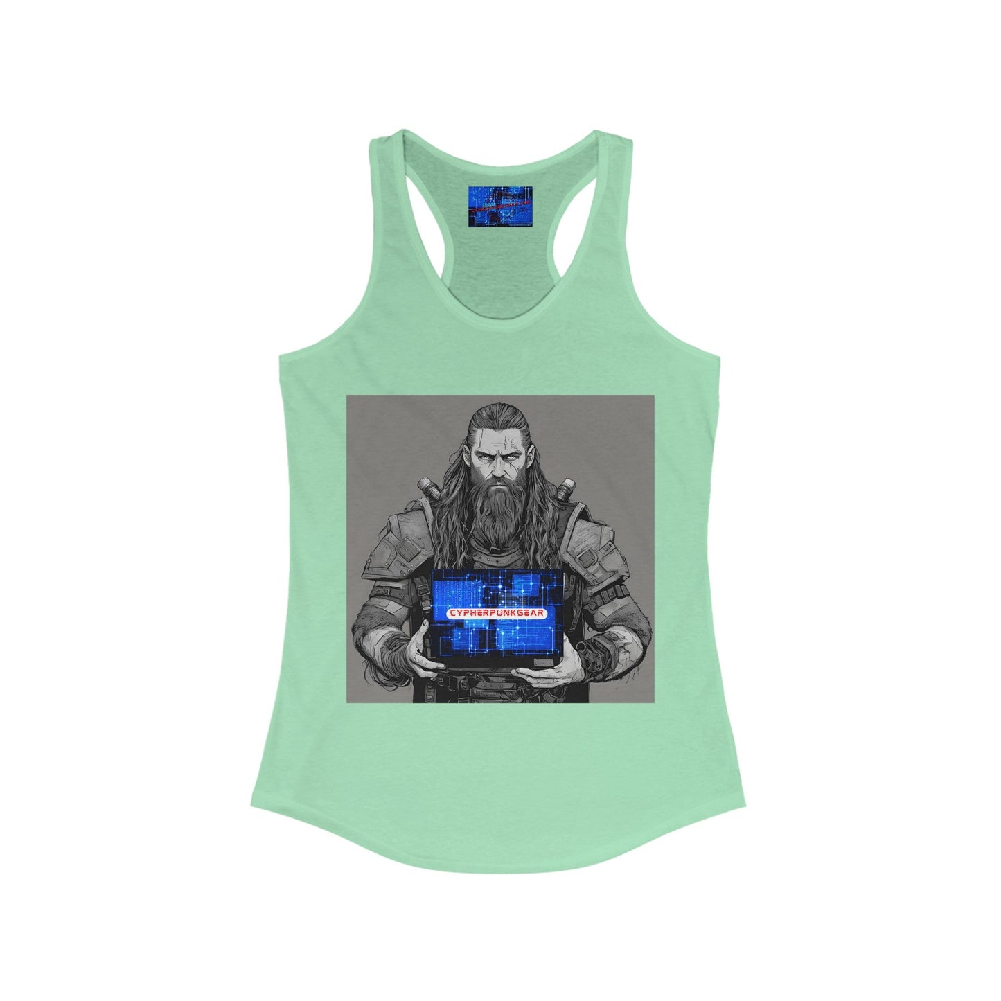 Street Samurai cyberpunk Women's Racerback Tank Top by cypherpunkgear – cypherpunkgear.com | Cypherpunk Merch