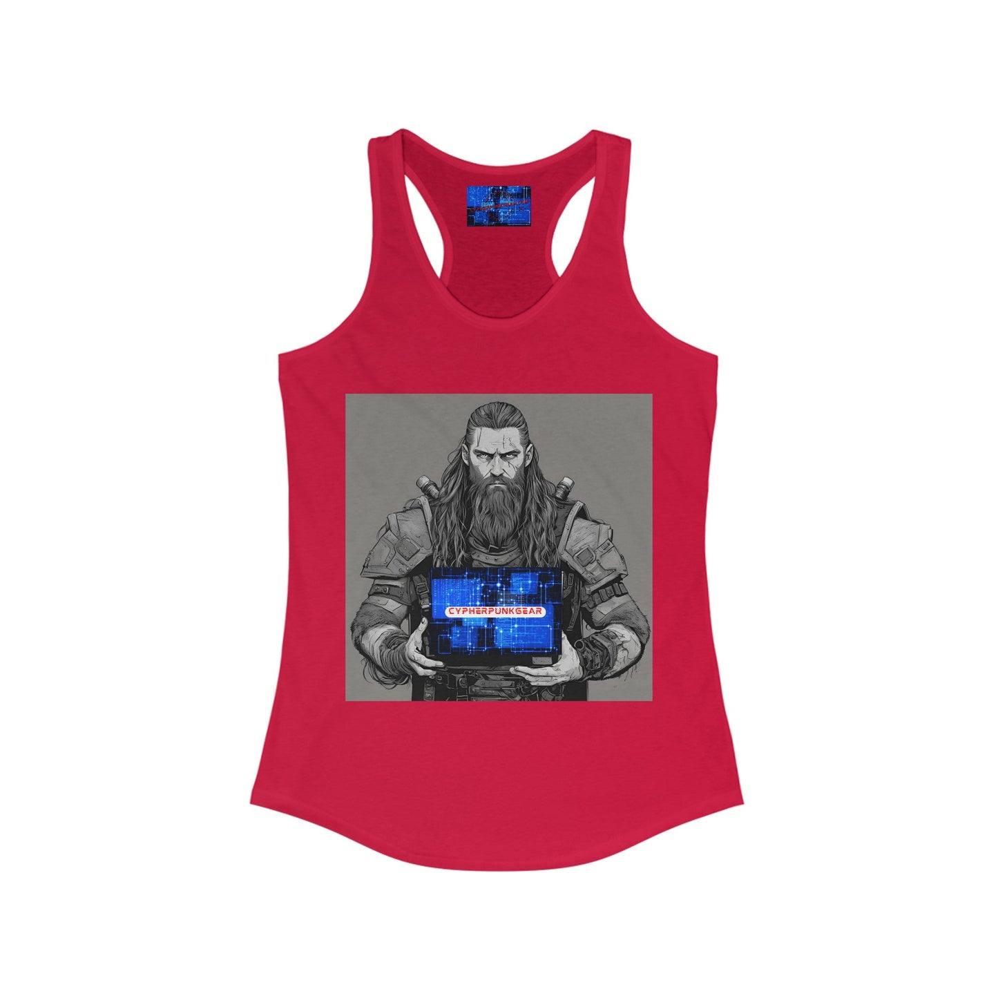 Street Samurai cyberpunk Women's Racerback Tank Top by cypherpunkgear – cypherpunkgear.com | Cypherpunk Merch