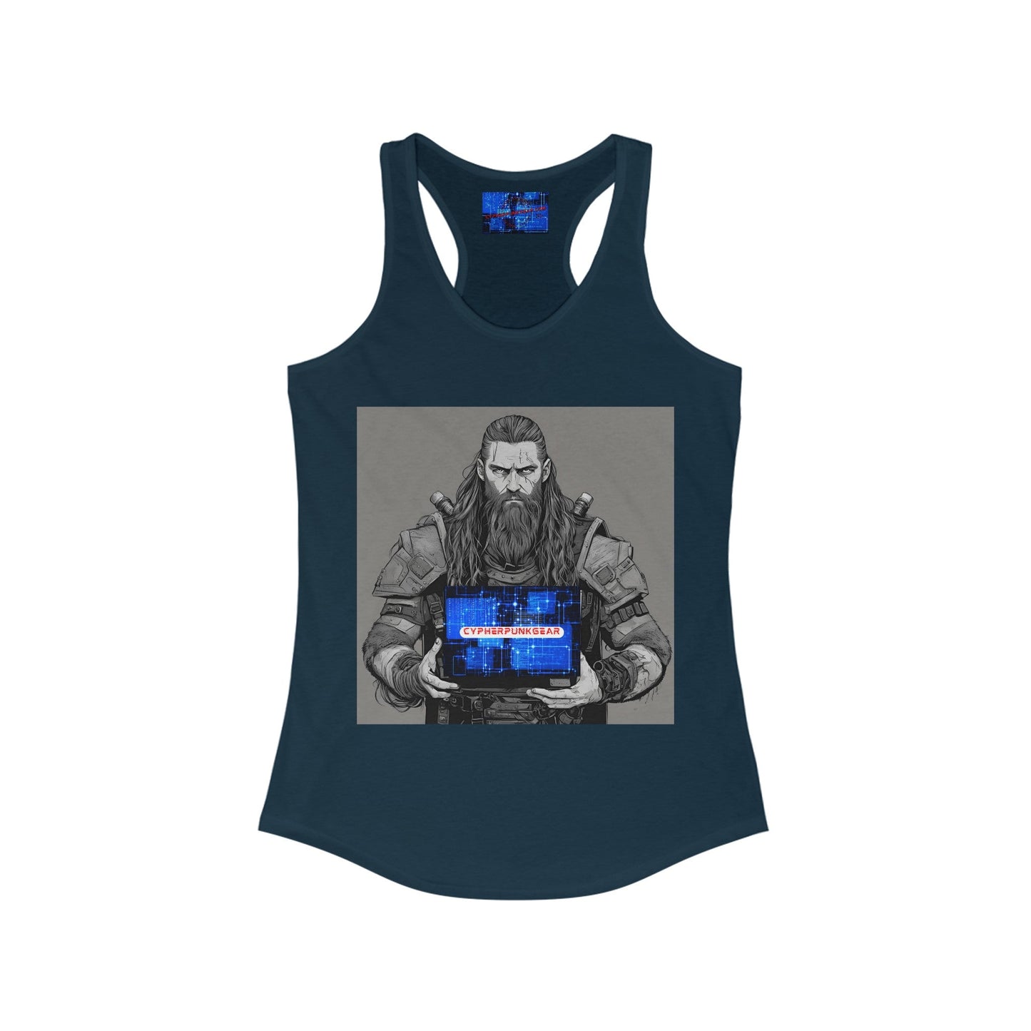 Street Samurai cyberpunk Women's Racerback Tank Top by cypherpunkgear – cypherpunkgear.com | Cypherpunk Merch