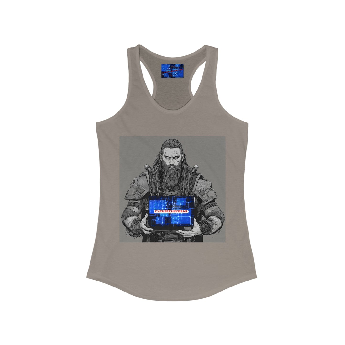 Street Samurai cyberpunk Women's Racerback Tank Top by cypherpunkgear – cypherpunkgear.com | Cypherpunk Merch