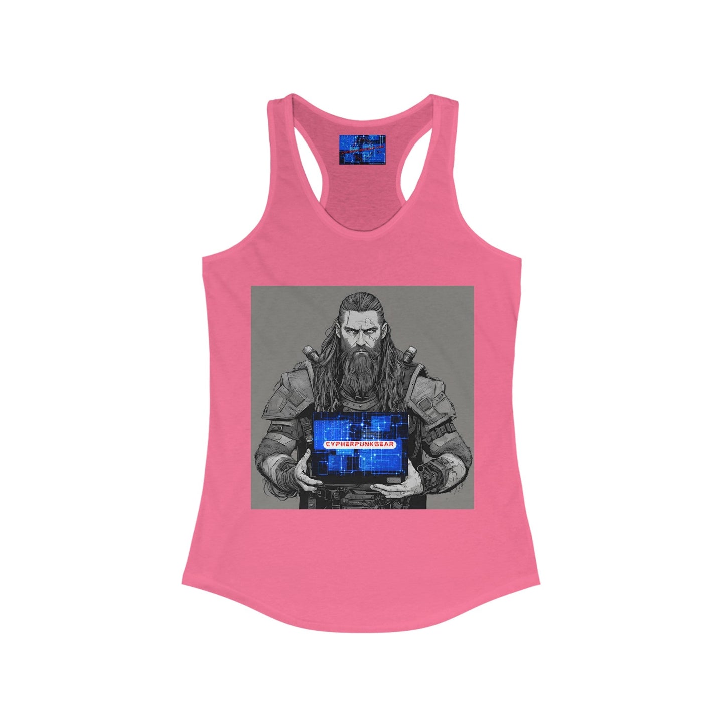 Street Samurai cyberpunk Women's Racerback Tank Top by cypherpunkgear – cypherpunkgear.com | Cypherpunk Merch