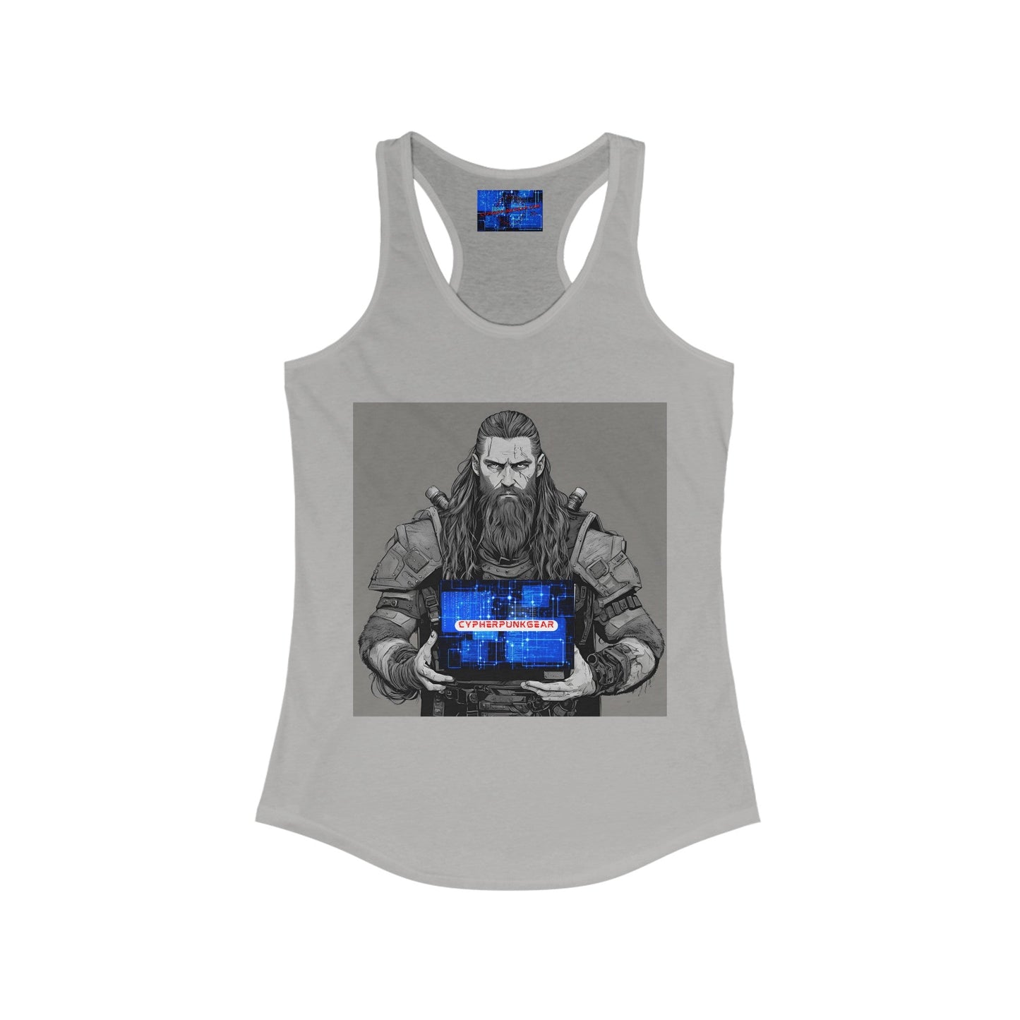 Street Samurai cyberpunk Women's Racerback Tank Top by cypherpunkgear – cypherpunkgear.com | Cypherpunk Merch