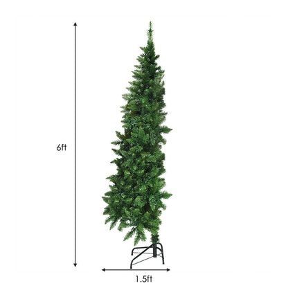 Pre-Lit Artificial Half National Christmas Tree with 8 Flash Modes