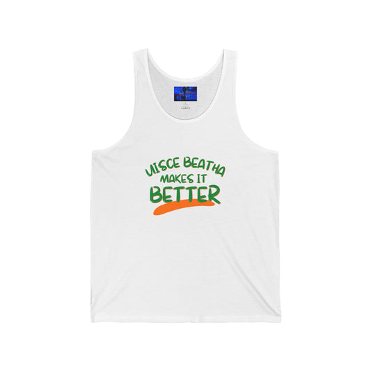 Uisce Beatha makes it better GNfont Unisex Jersey Tank Top by cypherpunkgear – cypherpunkgear.com | Cypherpunk Merch