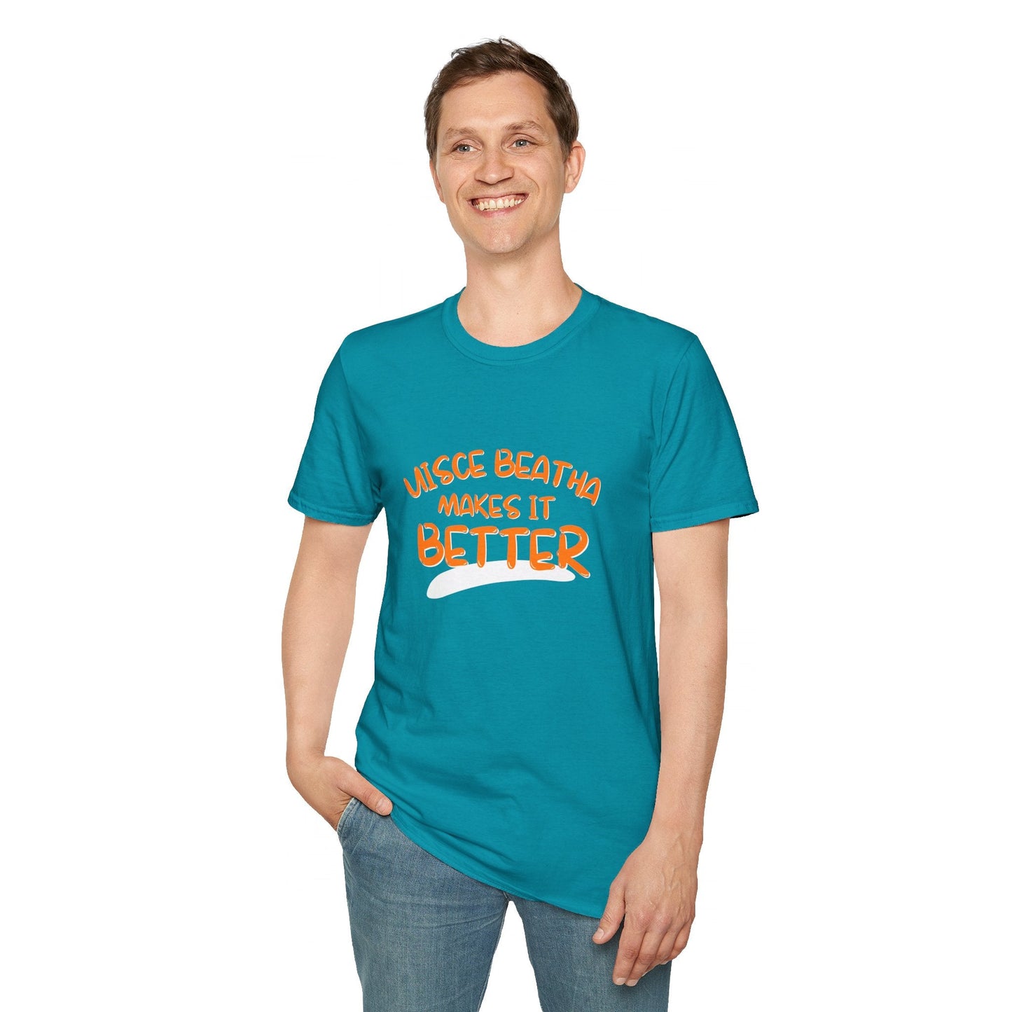 Uisce Beatha makes it better OGfont DKcolors Unisex T-Shirt by cypherpunkgear – cypherpunkgear.com | Cypherpunk Merch