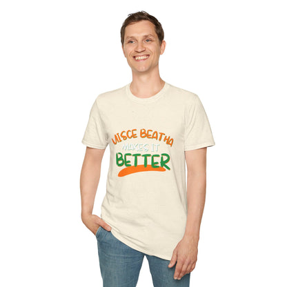 Uisce Beatha makes it better OWGfont LTcolors Unisex T-Shirt by cypherpunkgear – cypherpunkgear.com | Cypherpunk Merch