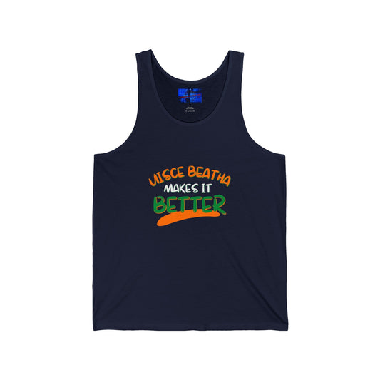Uisce Beatha makes it better OWGfont Unisex Jersey Tank Top by cypherpunkgear – cypherpunkgear.com | Cypherpunk Merch
