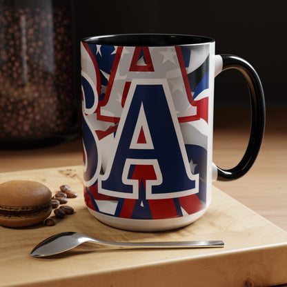 USA! USA! USA BLfont Patriot Accent Mug by cypherpunkgear – cypherpunkgear.com | Cypherpunk Merch