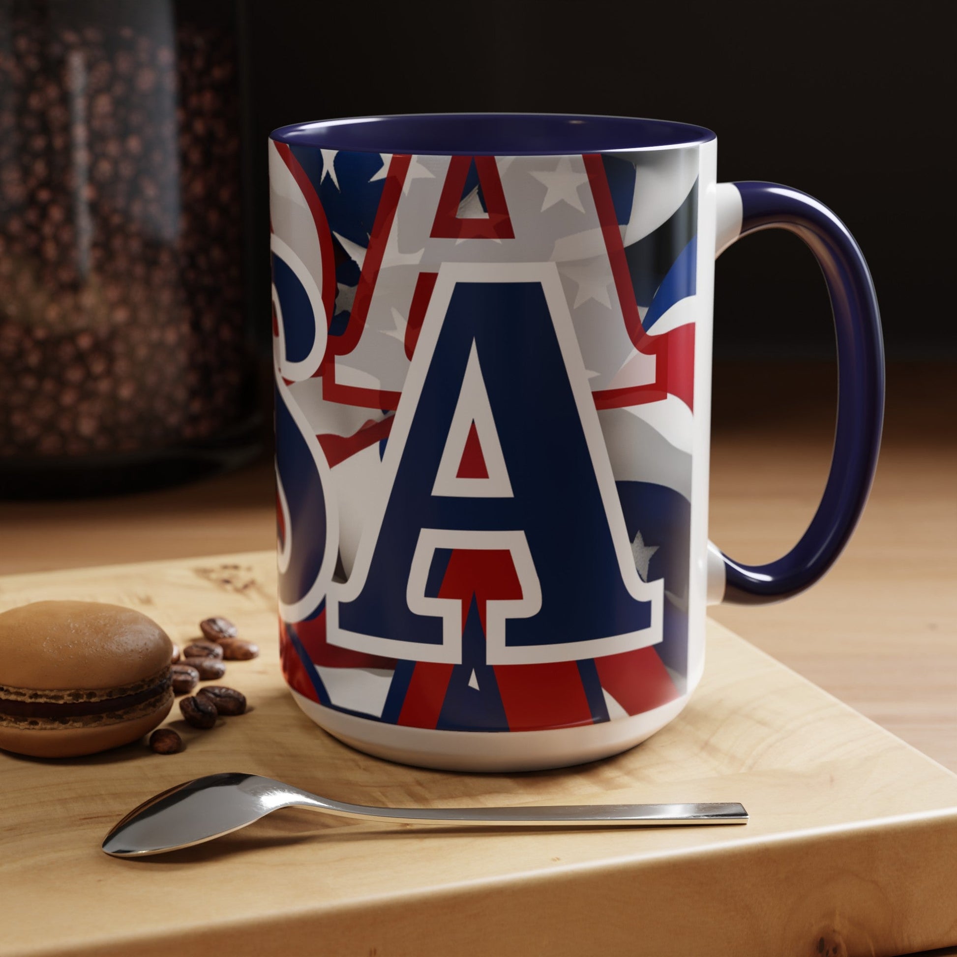 USA! USA! USA BLfont Patriot Accent Mug by cypherpunkgear – cypherpunkgear.com | Cypherpunk Merch