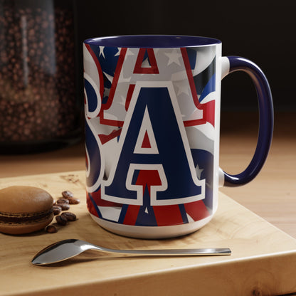 USA! USA! USA BLfont Patriot Accent Mug by cypherpunkgear – cypherpunkgear.com | Cypherpunk Merch